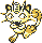#052 Meowth sprite Amarillo