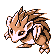 #028 Sandslash sprite Rojo / Azul