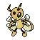 #166 Ledian sprite Oro Shiny