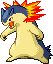 #157 Typhlosion sprite Rojo Fuego / Verde Hoja