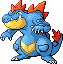 #160 Feraligatr sprite Rojo Fuego / Verde Hoja
