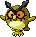 #163 Hoothoot sprite Rojo Fuego / Verde Hoja