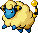 #179 Mareep sprite Rojo Fuego / Verde Hoja