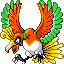 #250 Ho-Oh sprite Rojo Fuego / Verde Hoja