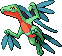 #253 Grovyle sprite Rojo Fuego / Verde Hoja