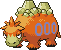 #323 Camerupt sprite Rojo Fuego / Verde Hoja