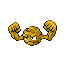 #074 Geodude sprite Rojo Fuego / Verde Hoja Shiny