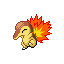 #155 Cyndaquil sprite Rojo Fuego / Verde Hoja Shiny