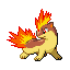 #156 Quilava sprite Rojo Fuego / Verde Hoja Shiny