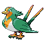 #277 Swellow sprite Rojo Fuego / Verde Hoja Shiny